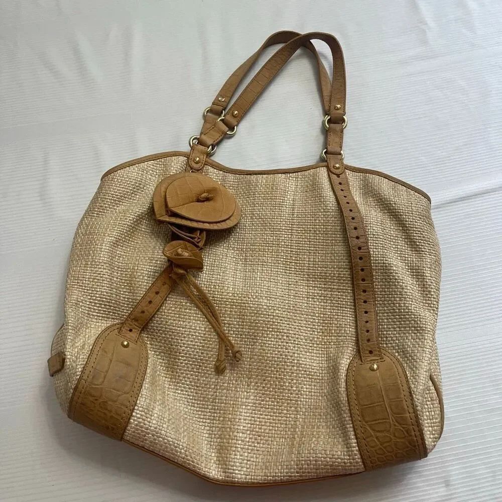 Cole Haan Large Woven Tote Bag Purse Shoulder Bag